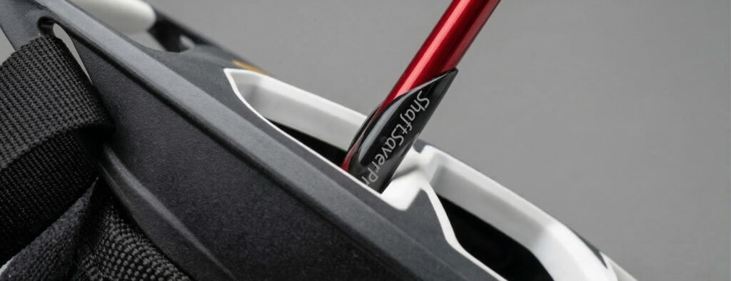 Golftas met ShaftSaverpro logo verpakking header
